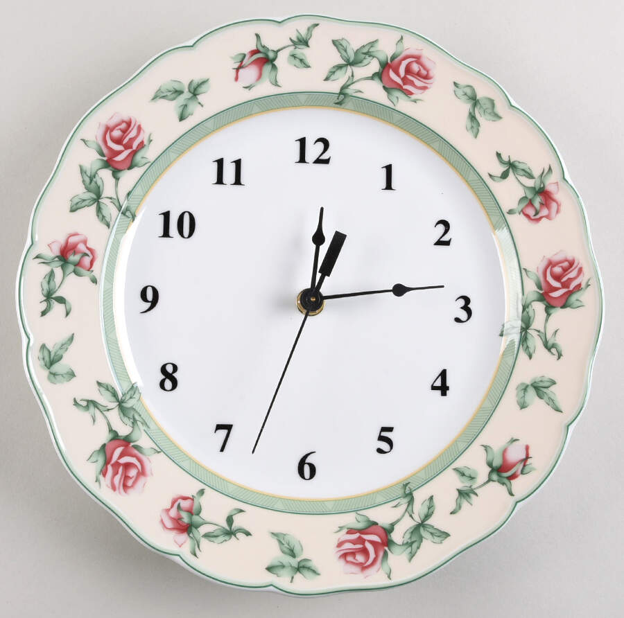 English Cottage Rose 1-2" depth  Clock Plate HC by Wedgwood-1