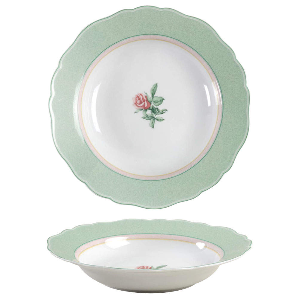 English Cottage Mist Large Rim Soup Bowl by Wedgwood-1
