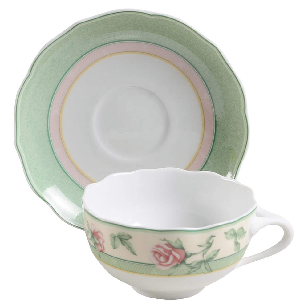 English Cottage Mist Flat Cup & Saucer Set by Wedgwood-1