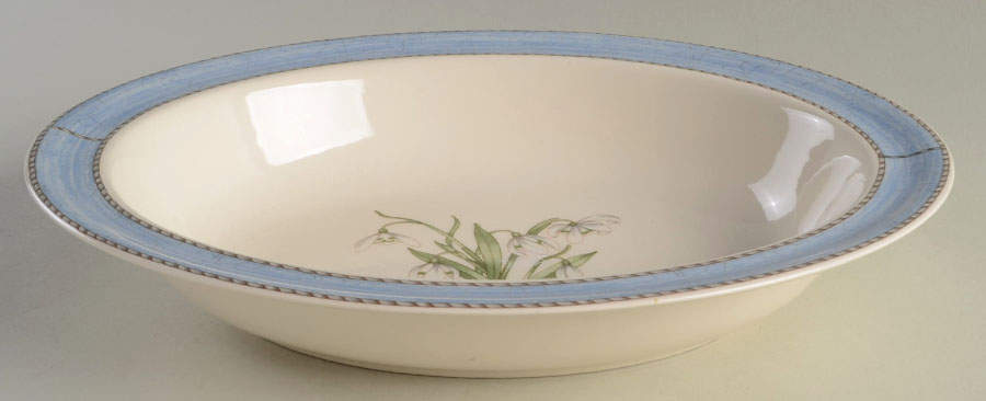 Sarah's Garden Snowdrop 11" Oval Vegetable Bowl by Wedgwood-1
