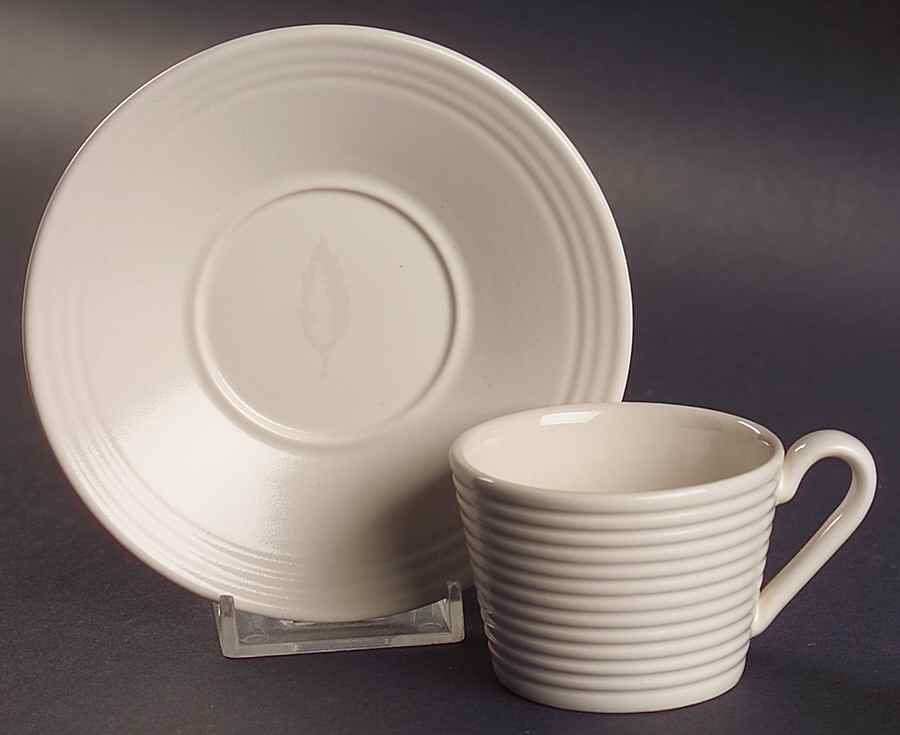 Paul Costelloe Cream Espresso Cup and Saucer Set by Wedgwood-1