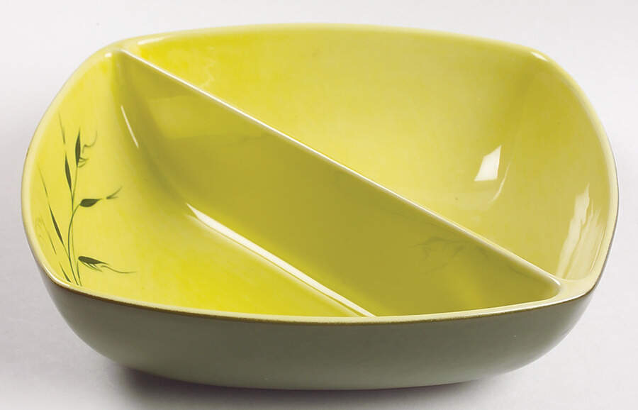 Oats (Chartreuse Background) Square Divided Vegetable Bowl by Winfield-1