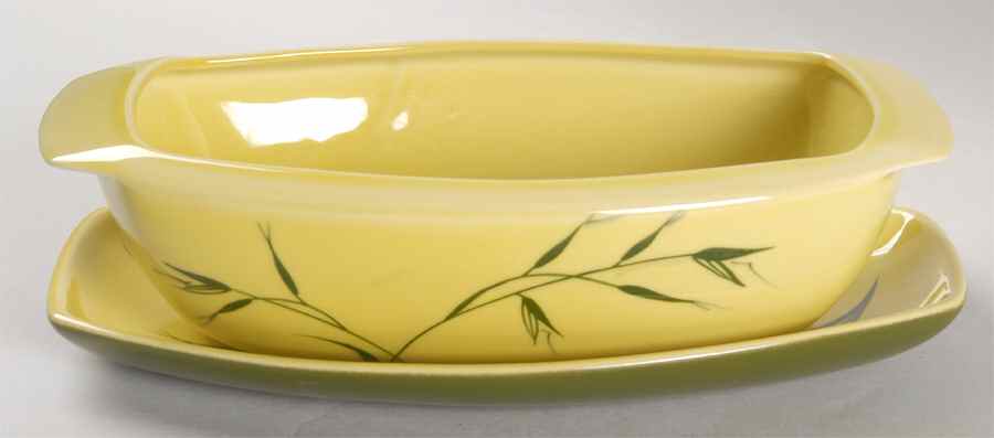Oats (Chartreuse Background) Gravy Boat & Underplate by Winfield-1