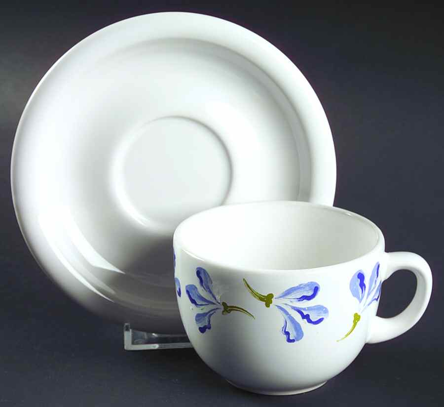 Sweet Pea Flat Cup & Saucer Set by Waechtersbach-1