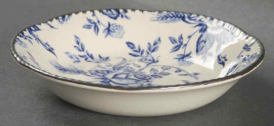 Colonial Rose Blue Fruit/Dessert (Sauce) Bowl by Wood & Sons-1