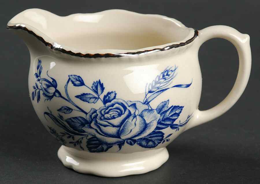 Colonial Rose Blue Creamer by Wood & Sons-1