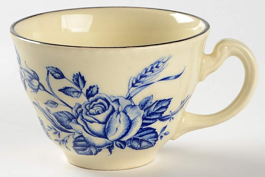 Colonial Rose Blue Flat Demitasse Cup by Wood & Sons-1