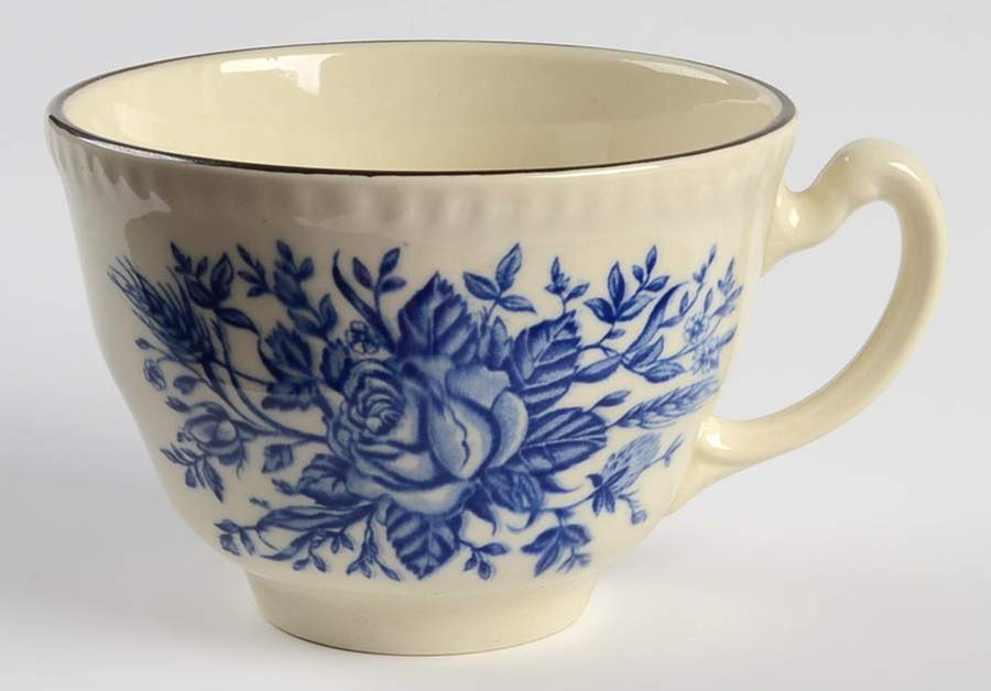 Colonial Rose Blue Flat Cup by Wood & Sons-1