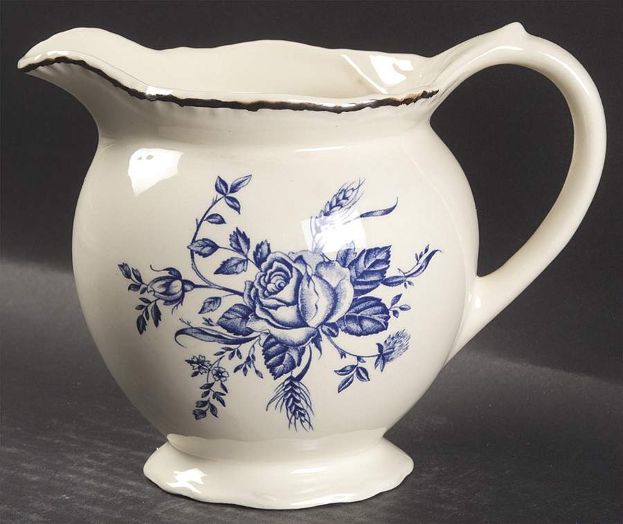 Colonial Rose Blue 21 Oz Pitcher by Wood & Sons-1