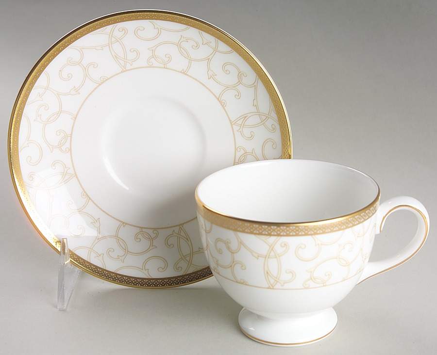 Celestial Gold Footed Cup & Saucer Set by Wedgwood-1