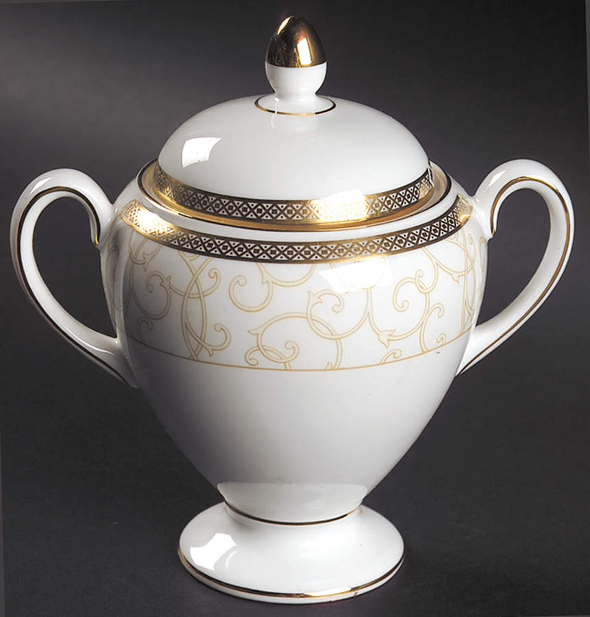 Celestial Gold Globe Shape Sugar Bowl & Lid by Wedgwood-1