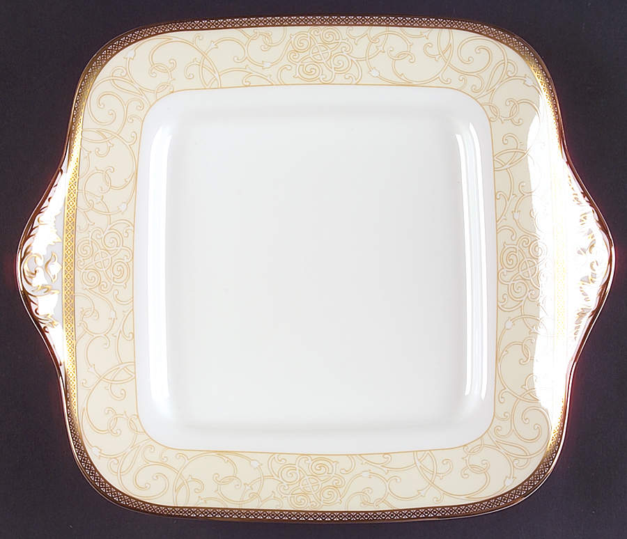 Celestial Gold Square Handled Cake Plate by Wedgwood-1