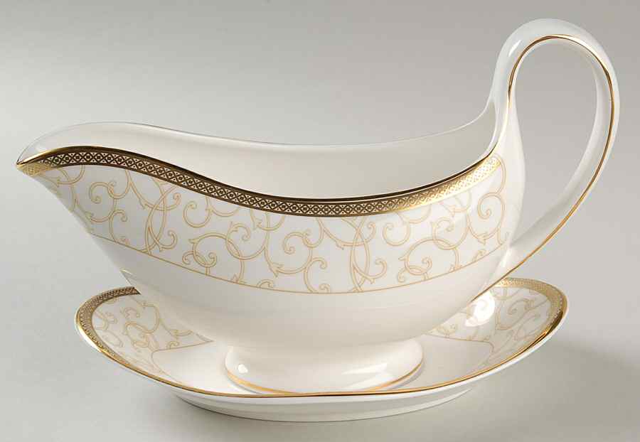 Celestial Gold Gravy Boat & Underplate by Wedgwood-1
