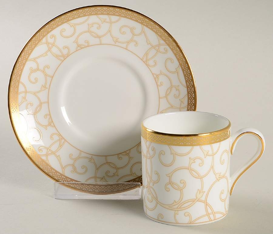 Celestial Gold Bond Shape Demitasse Cup and Saucer Set by Wedgwood-1