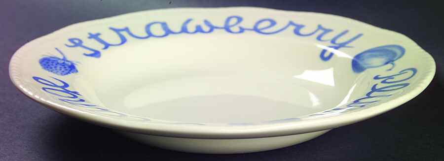 Country Blue Rim Soup Bowl by Wood & Sons-1
