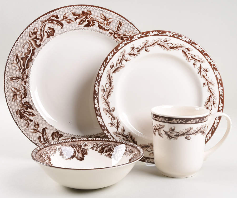 Plymouth (Brown, Williams-Sonoma) 4 Piece Place Setting by Wedgwood-1