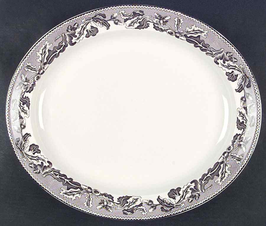 Plymouth (Brown, Williams-Sonoma) 16" Oval Serving Platter by Wedgwood-1
