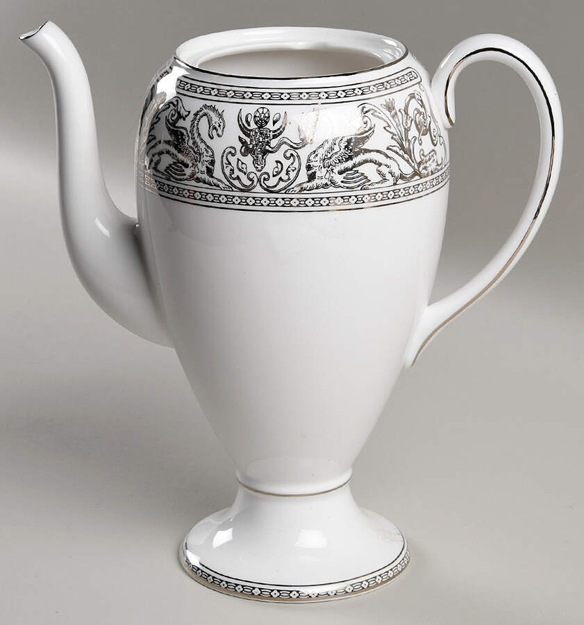 Florentine Platinum (Platinum Dragons) Coffee Pot No Lid by Wedgwood-1