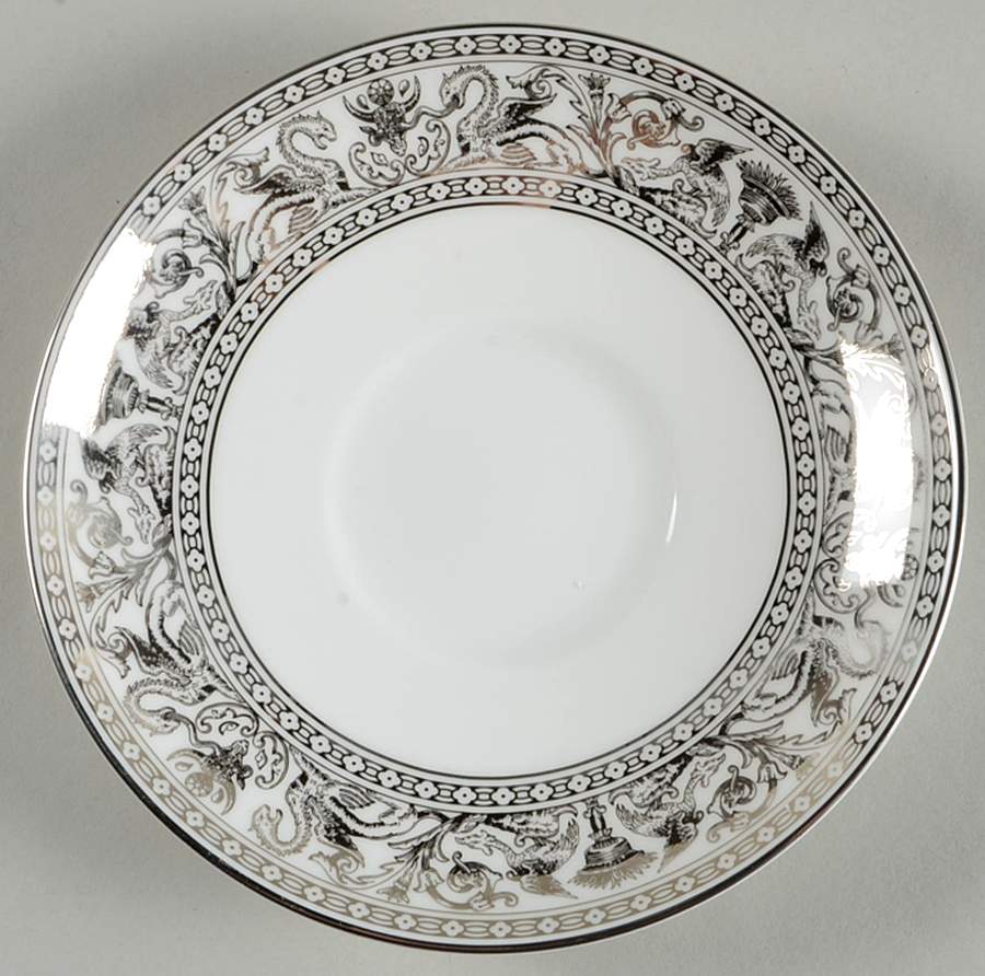 Florentine Platinum (Platinum Dragons) Saucer by Wedgwood-1