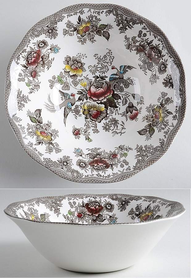 Asiatic Pheasants Brown Multicolor 8" Round Vegetable Bowl by Wedgwood-1