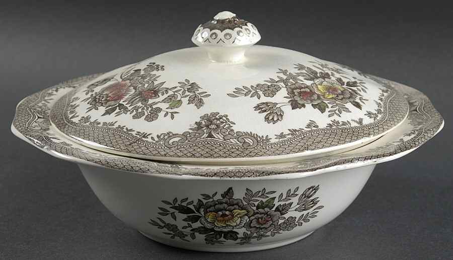 Asiatic Pheasants Brown Multicolor Round Covered Vegetable by Wedgwood-1