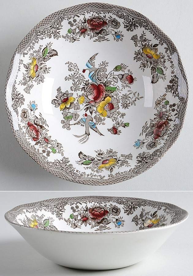 Asiatic Pheasants Brown Multicolor Coupe Cereal Bowl by Wedgwood-1