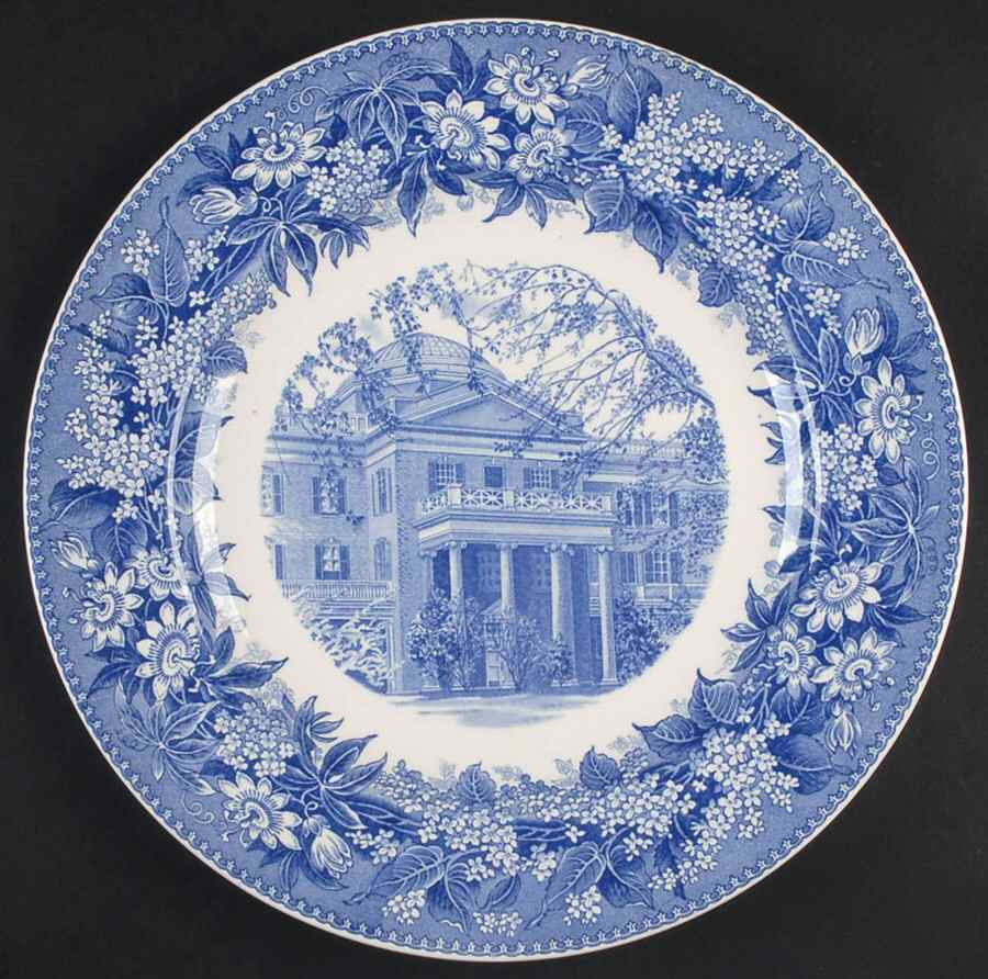 State Teachers College Blue Dinner Plate by Wedgwood-1