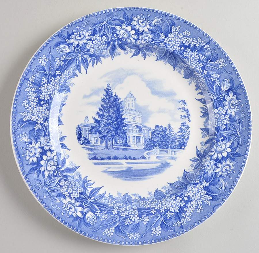 State Teachers College Blue Dinner Plate by Wedgwood-1