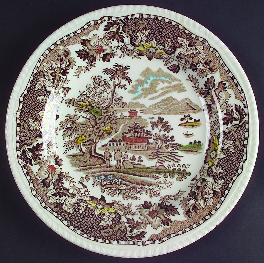 Seaforth Brown Multicolor Luncheon Plate by Wood & Sons-1