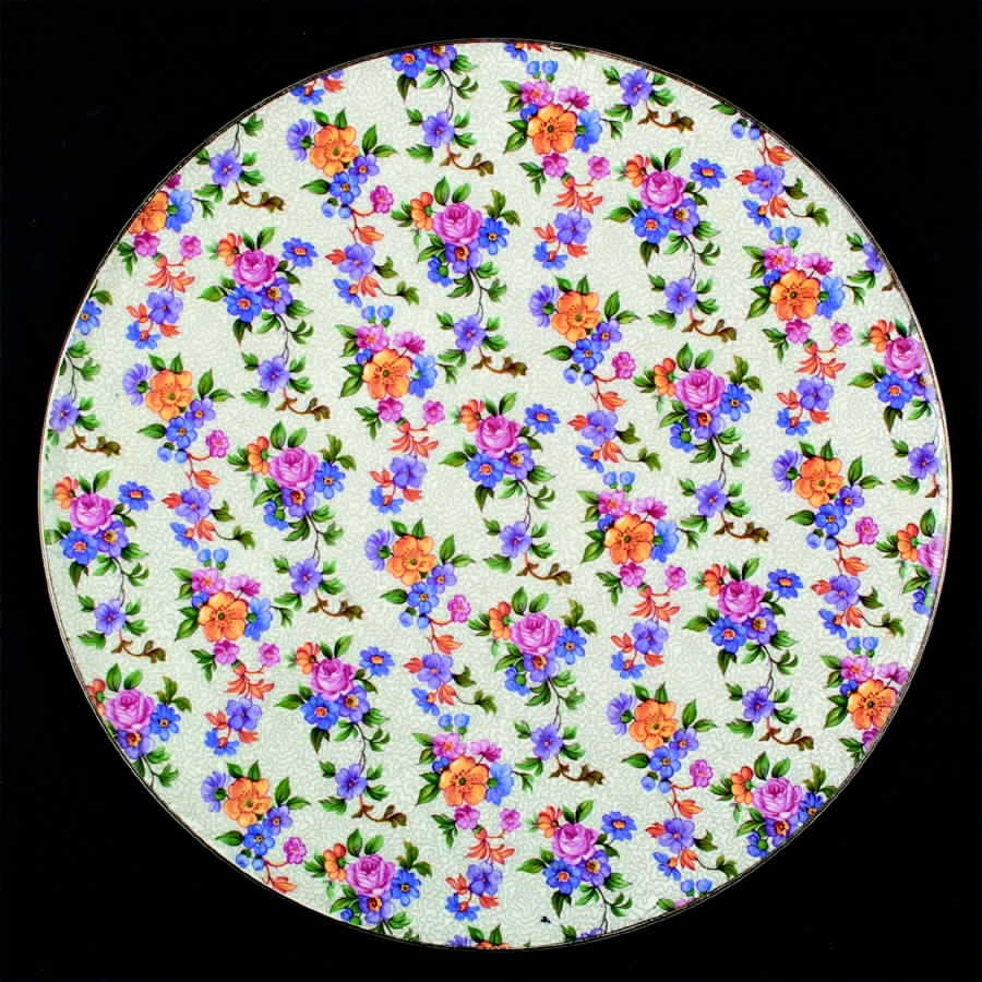 Warwick (Gray Lines, Gold Trim) Cake Plate by Erphila-1