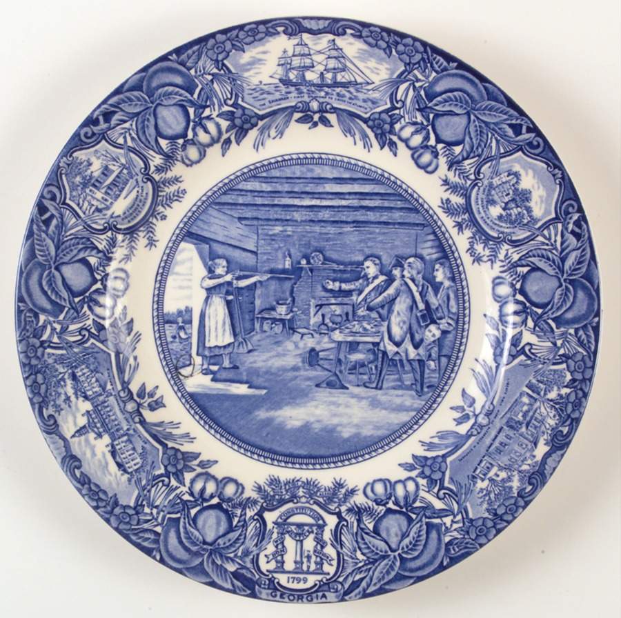 Georgia Historical Plates Blue Dinner Plate by Wedgwood-1