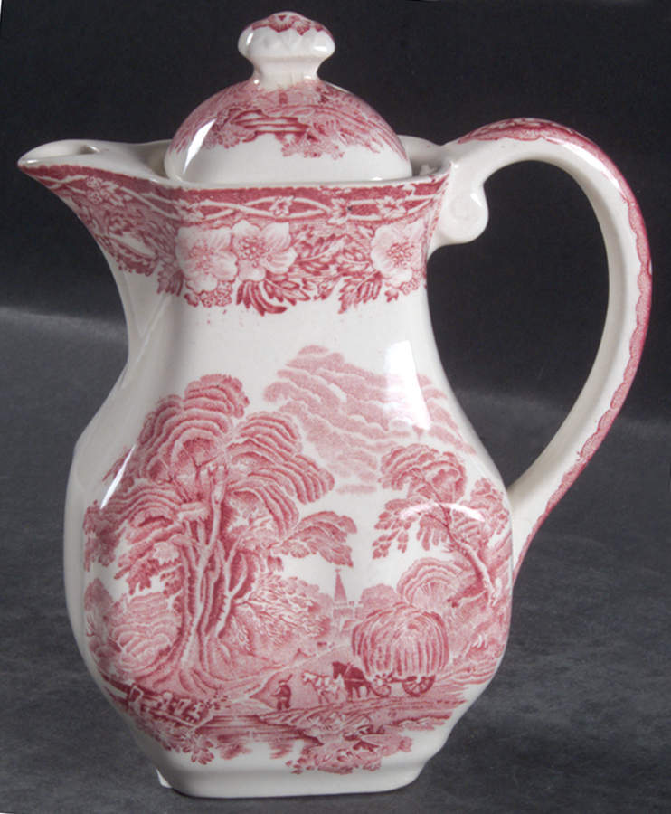 Woodland Pink (Enoch Backstamp) Individual Coffee Pot & Lid by Wedgwood-1