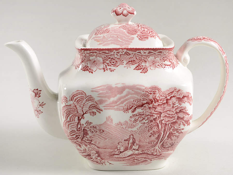 Woodland Pink (Enoch Backstamp) Teapot & Lid by Wedgwood-1