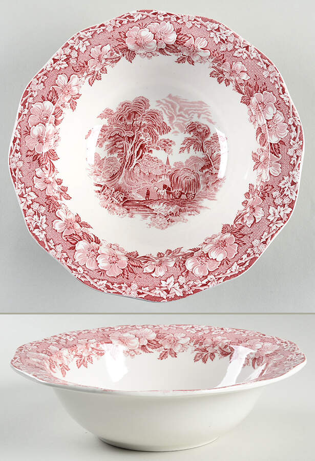 Woodland Pink (Enoch Backstamp) Round Vegetable No Lid by Wedgwood-1