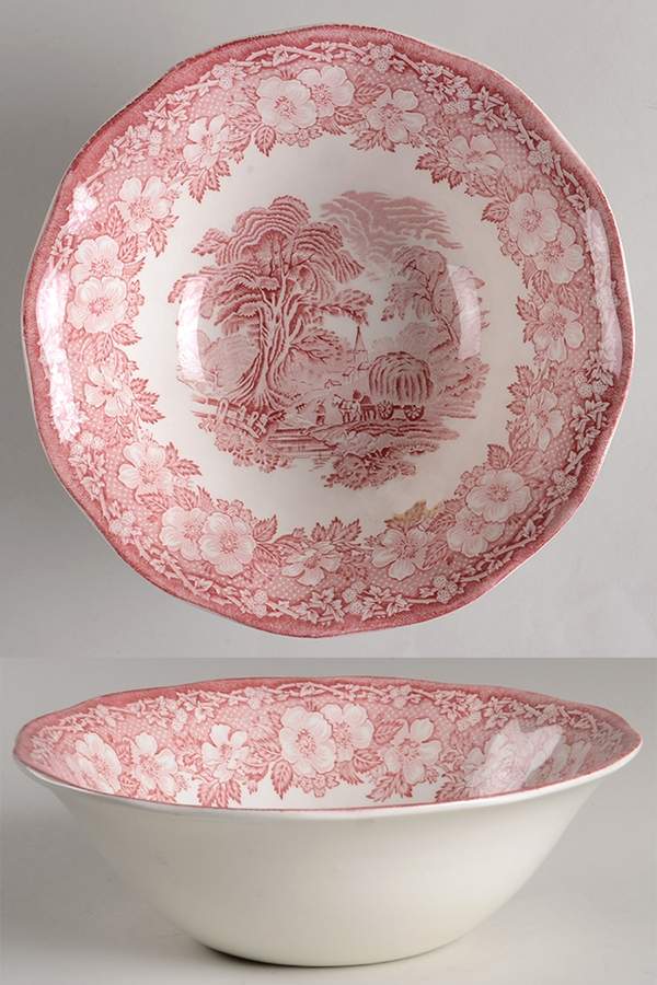 Woodland Pink (Enoch Backstamp) 8" Round Vegetable Bowl by Wedgwood-1