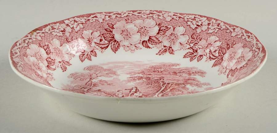 Woodland Pink (Enoch Backstamp) Coupe Soup Bowl by Wedgwood-1
