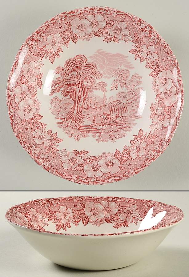 Woodland Pink (Enoch Backstamp) Coupe Cereal Bowl by Wedgwood-1