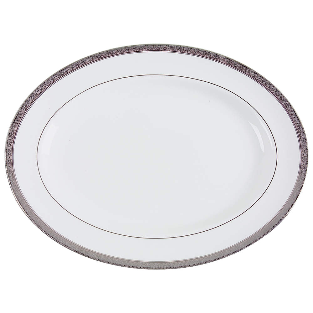 Newgrange Platinum 15" Oval Serving Platter by Waterford China-1