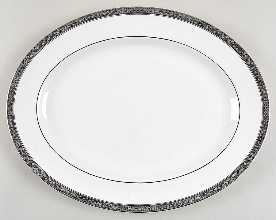 Newgrange Platinum 15" Oval Serving Platter by Waterford China-1