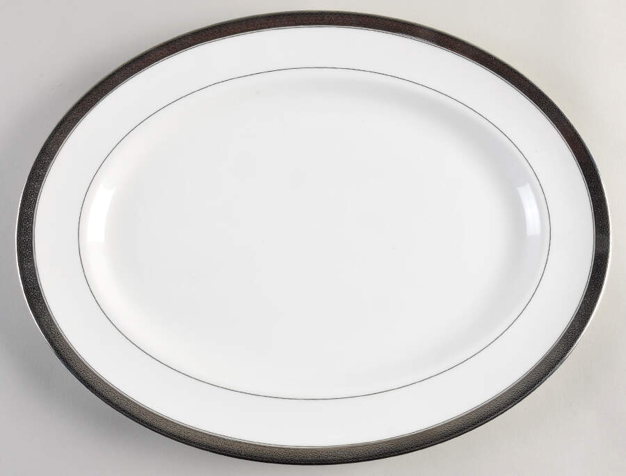 Newgrange Platinum 15" Oval Serving Platter by Waterford China-1