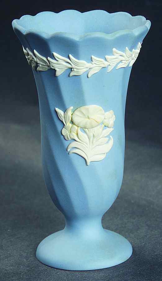 Cream Color on Lavender Spiral Flute Posy Vase by Wedgwood-1