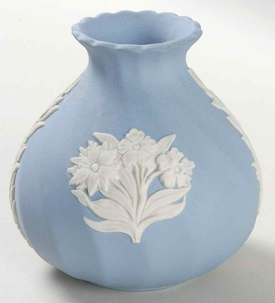 Cream Color on Lavender Spiral Flute 3" Bud Vase by Wedgwood-1