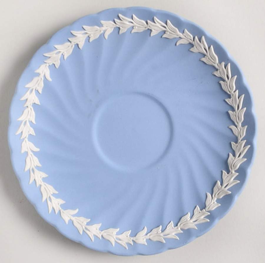 Cream Color on Lavender Spiral Flute Saucer by Wedgwood-1