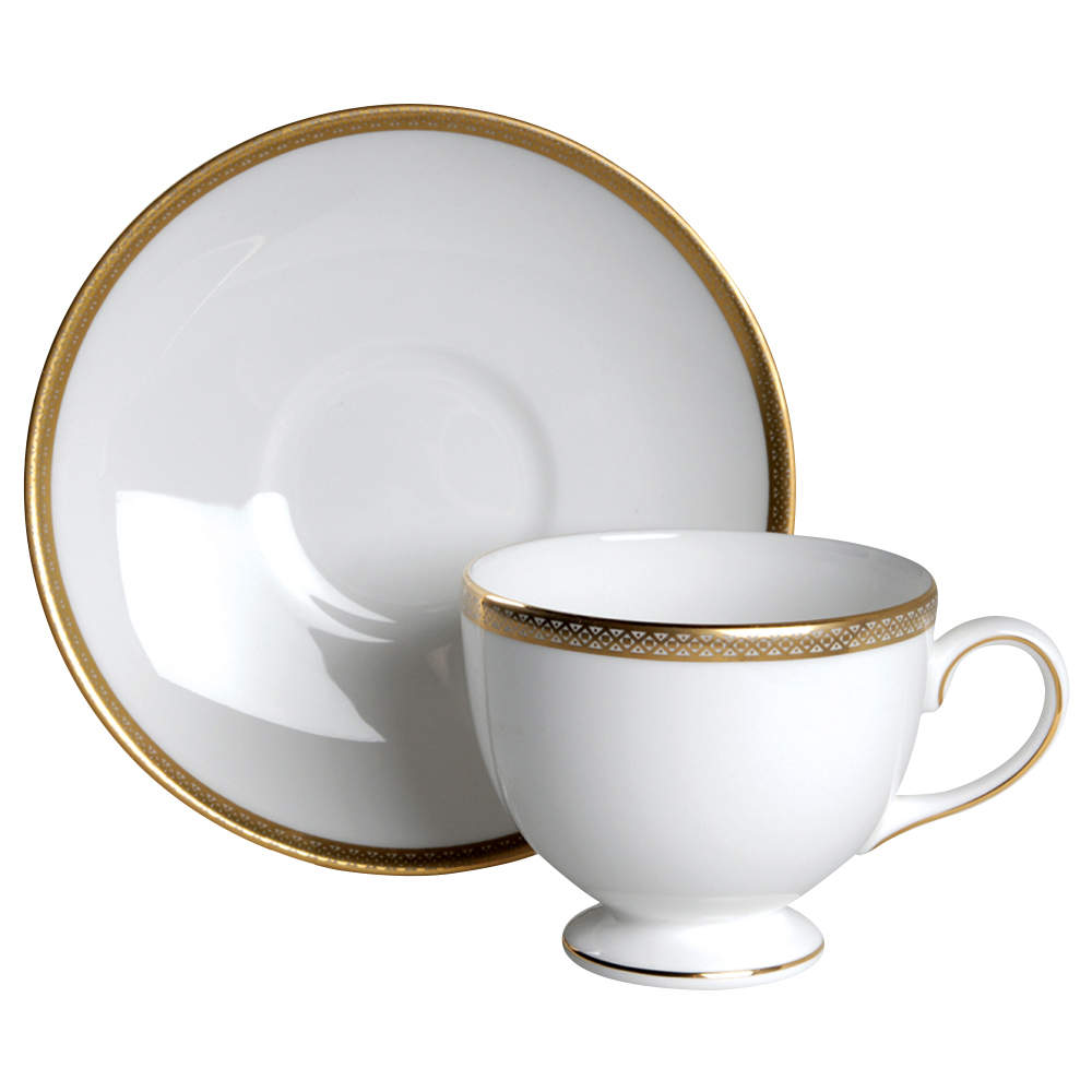 Golden Madrid Footed Cup & Saucer Set by Wedgwood-1