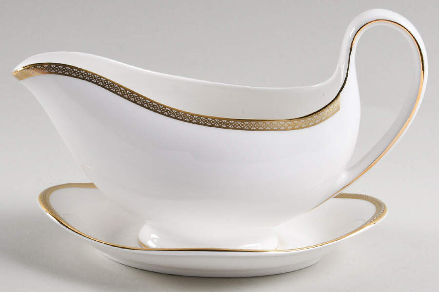 Golden Madrid Gravy Boat & Underplate by Wedgwood-1