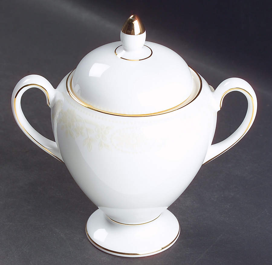 Mont Blanc Globe Shape Sugar Bowl & Lid by Wedgwood-1