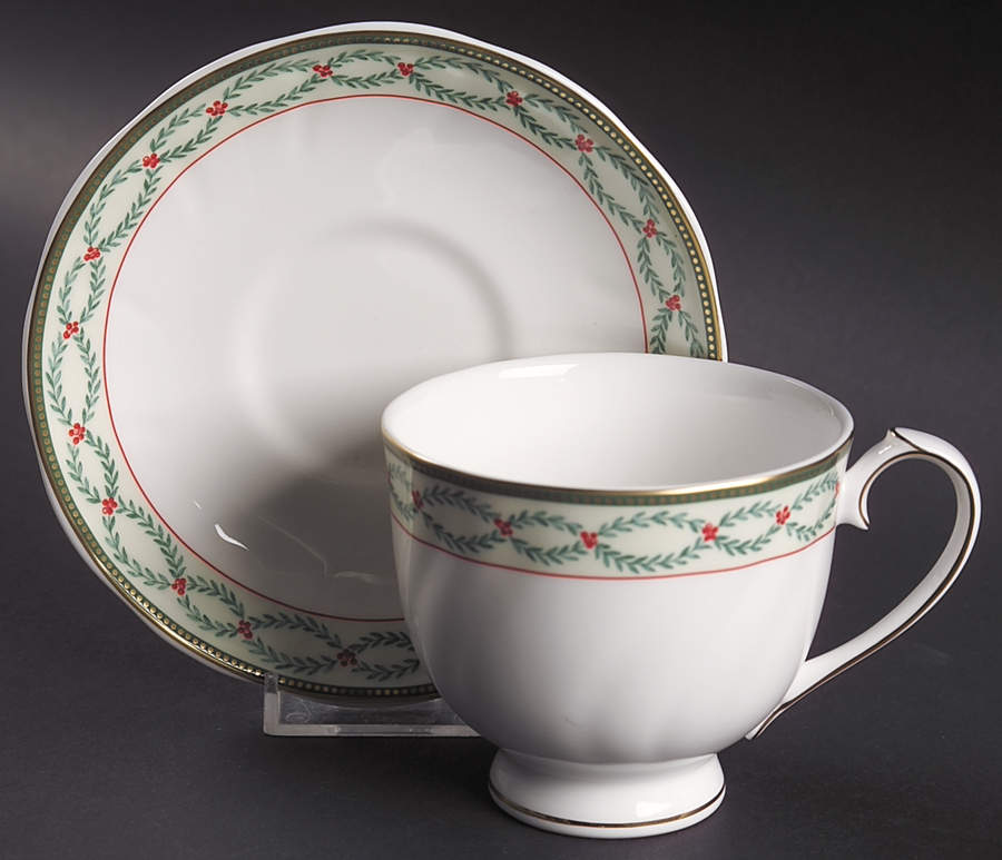 Royal Garland Footed Cup & Saucer Set by Wedgwood-1