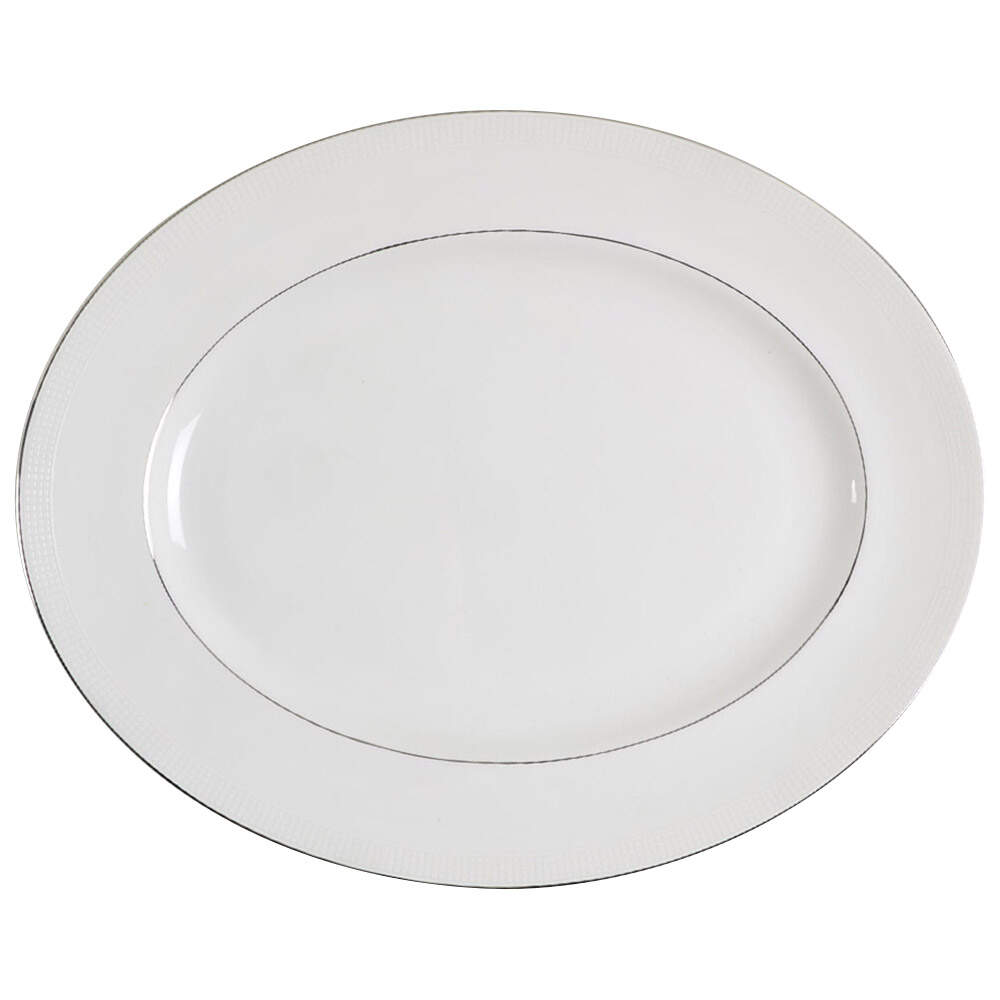 Blanc Sur Blanc 14" Oval Serving Platter by Wedgwood-1