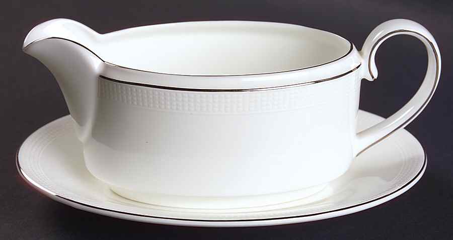 Blanc Sur Blanc Gravy Boat & Underplate by Wedgwood-1