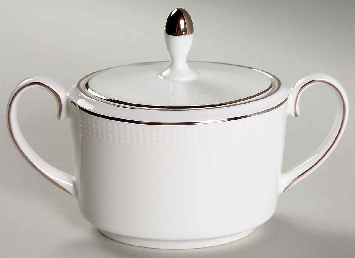 Blanc Sur Blanc Sugar Bowl & Lid by Wedgwood-1